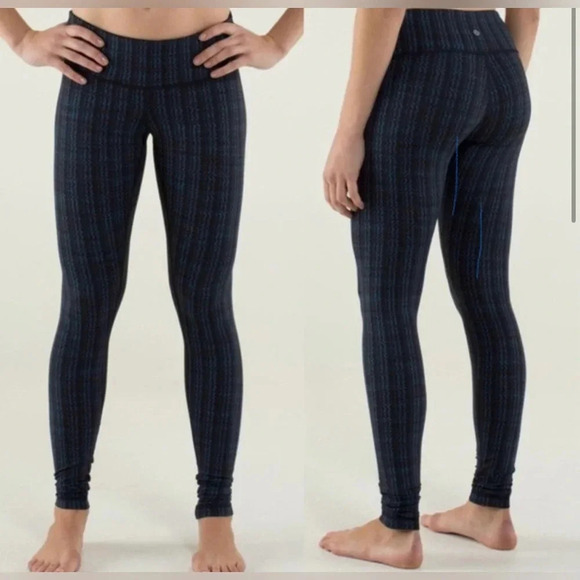 Lululemon Wunder Under Ziggy Wee August Inkwell Capri Athletic Leggings Size 8 - Picture 1 of 5